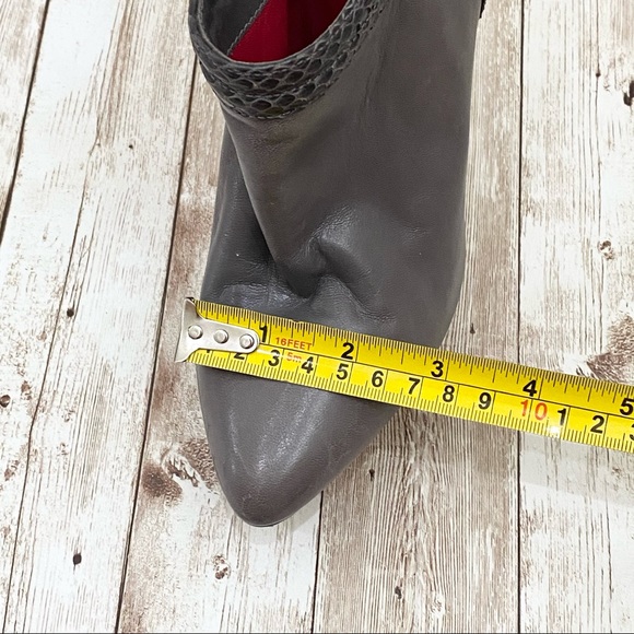 Cesare Paciotti Italy Gray Leather High Heeled Booties 37 - Picture 9 of 16